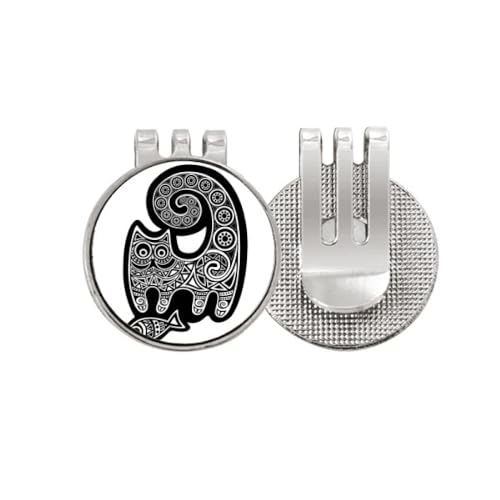 Marqueur de balle de golf magnétique chat poisson en émail noir et blanc pour green