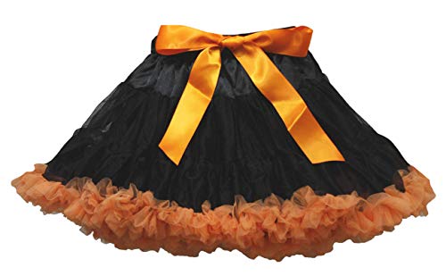 Falda para niña de 5 a 6 años color negro y naranja ropa infantil casual