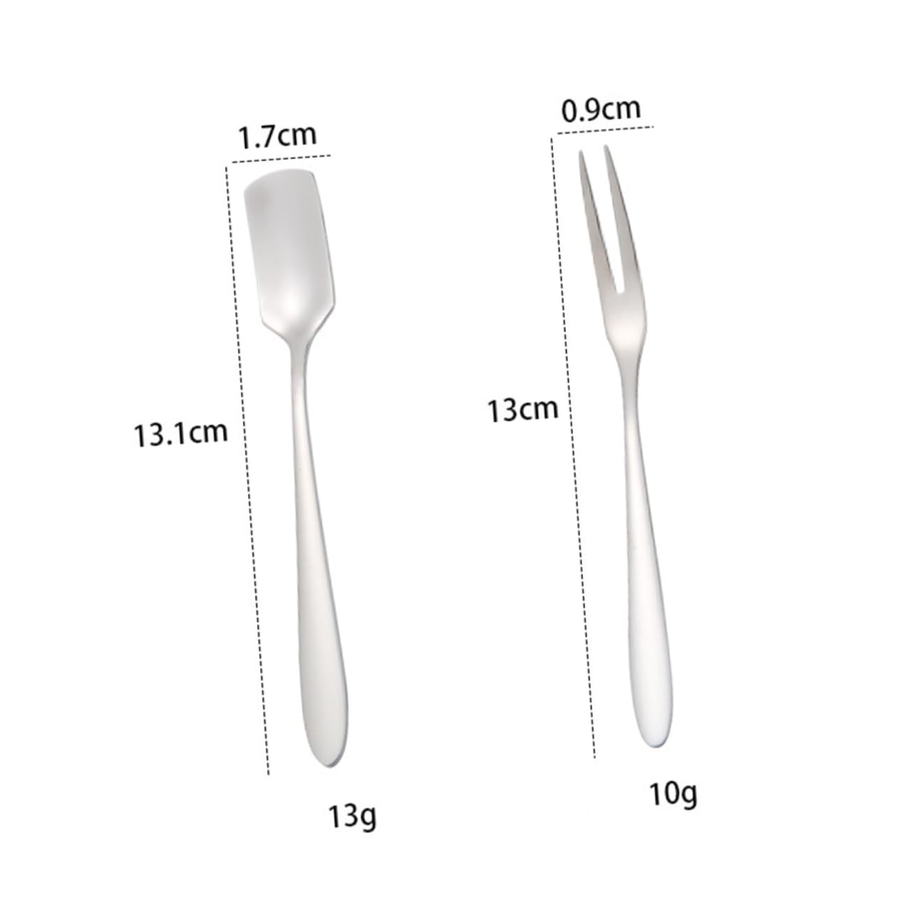 OFFSCH Modern Design Long Handle Spoons Set of 4 Silver Spoons Square Tips for Iced Tea Coffee Lemonade Dishwasher Safe