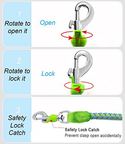 Mycicy 3/4/6/10 Ft Reflective Dog Leash, Nylon Rope Braided Heavy Duty Dog Training Leash For Large Medium Small Dogs Walking Lead (Green 6Ft) #TOP1