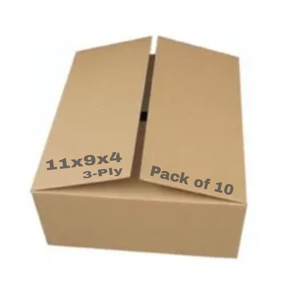 Porpoise 3-Ply 11x 9x 4 inch 10 piece Corrugated Box Cardboard Packing | Storing/Brown Shipping Courier Box for mailing (11 x 9 x 4 Inch_10pc)-image-36