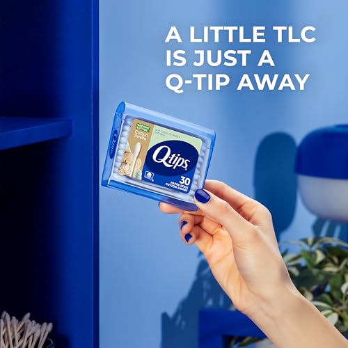 Image of Q-tips Organic Cotton Swabs Travel Size Toiletries, for Baby, Beauty and First Aid, 100% Organic Cotton, 30 Count​ (Pack of 2)