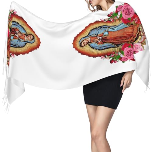 Virgin Mary Soft Warm Pashmina Scarf Tassel Scarves, Large Shawls And Wraps, Lightweight Scarfs For Women.3