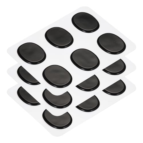 MECCANIXITY 18 Pcs Drum Dampeners Gel Pads Silicone Mute Pads Drum Silencers Drum Dampeners Moon Gels Black 30x25x3mm for Drums Cymbals Tone Control