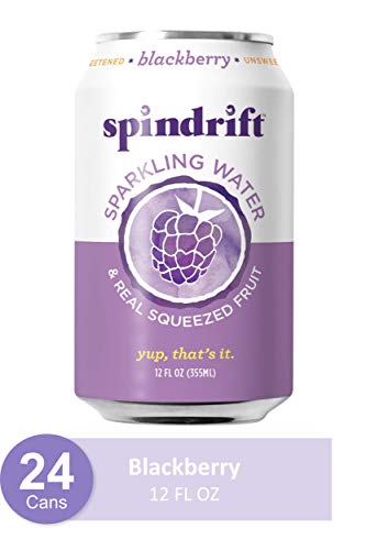 Spindrift Sparkling Water, Blackberry Flavored, Made with Real Squeezed Fruit, 12 Fl Oz