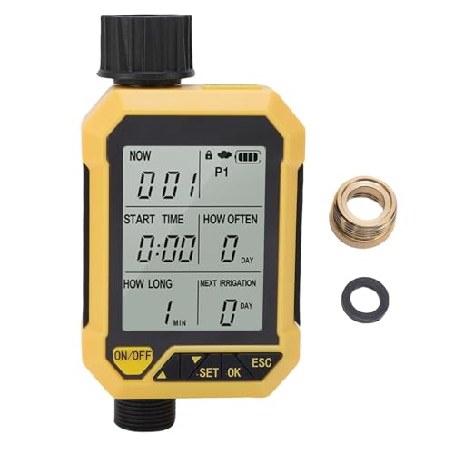 Sprinkler Timer, G3/4 G1/2 Inlet G3/4 Outlet Automatic Irrigation Timer with Filter, Watering Timing Controller with Rain Sensing Function for Garden, Yard, Lawn, Pool