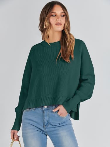 Image of ANRABESS Cropped Sweaters for Women Long Sleeve Oversized Fall Outfits