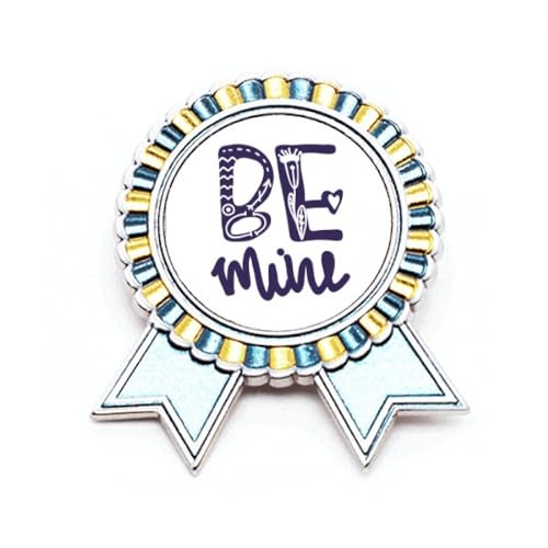 Broche Be Mine écriture manuscrite médaille de prix en métal taille M pour vêtement