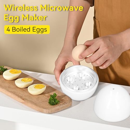 Microwave Egg Boiler - Efficient Poacher for 4 Eggs Capacity, ABS Material Egg Steamer, Ideal Breakfast Appliance for Hard Boiled Eggs - Image 2