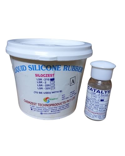 Image of RANA POLYMERS LSR-210 (Shore 10 Soft Liquid Silicone Rubber) Supreme Moulding for Candle Making, DIY Resin, Soap, Crafts & Many More Pattern Making (500 gm, LSR 210 Fast Catalyst)
