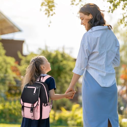 Aucuu Teenage Girls' Backpack, Large Capacity Middle School Bag, Lightweight Rucksack with USB charge Port, Casual Daypack for Outdoors, Sports, School, Travel - Image 5