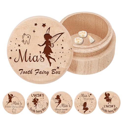 Personalised Tooth Fairy Box Custom Wood Tooth Box with Name