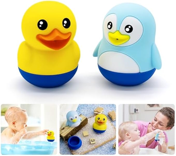 b&h Baby and Toddler Bath Toy, Squeeze and Squirt Durable Silicone Animals Bathtub Toys, Mold Free Bath Toys Set, Safe Baby Bath time Fun