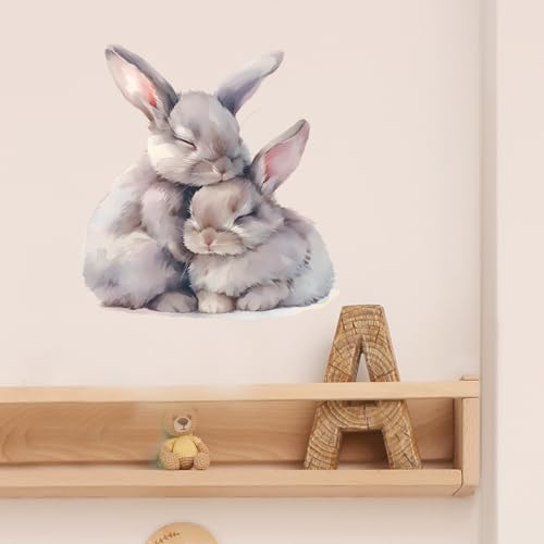 Vinilo Decorativo Conejos Durmiendo Pared 36x28 cm miniatura 3