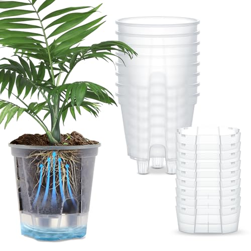 Wonderjune Self Watering Planter, 4.72'', Clear, 9 Pcs