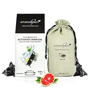 Aromahpure Premium Car Perfume Flakes with Activated Charcoal | Air Purifier with Fresh Fragrances | Dark Flirt - Grapefruit | 100 gm | Car Air Freshener