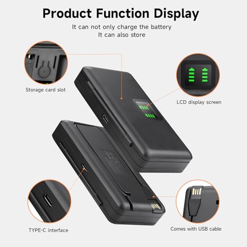 Kit-Chargeur de Batterie pour DJI Osmo Action 6 5 Pro 4 3 double slot LCD