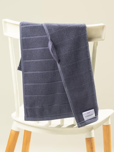 Image of DAMENSCH 100% Cotton Hand Towel, Super Soft Gym Towel for Men Workout, Ultra Absorbent Kitchen Towels Cotton, Quick Dry, Long Lasting Colours Hand Towel Set-Twilight Grey II