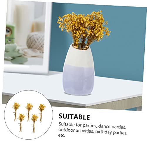 5 Piezas Ramo Seco de Gypsophila Natural Amarillo miniatura 2