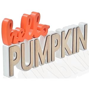 Ovootok Thanksgiving Decorations for Home, Fall Decorations, 2PCs Wooden Pumpkin Blocks for Thanksgiving Decor, Decorative Autumn Sign with Hello Pumpkin Lettered Centerpieces for Harvest Halloween