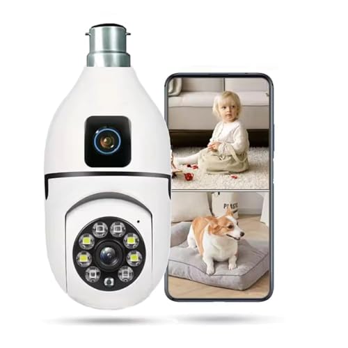 Image of Eyetech Dual Lens 4MP /8MP WiFi CCTV Camera for Home Indoor | Full HD | Night Vision | Motion Detection | Two Way Audio | Wireless Home Security Camera with Mobile App V380 Pro (Dual Lens Light)
