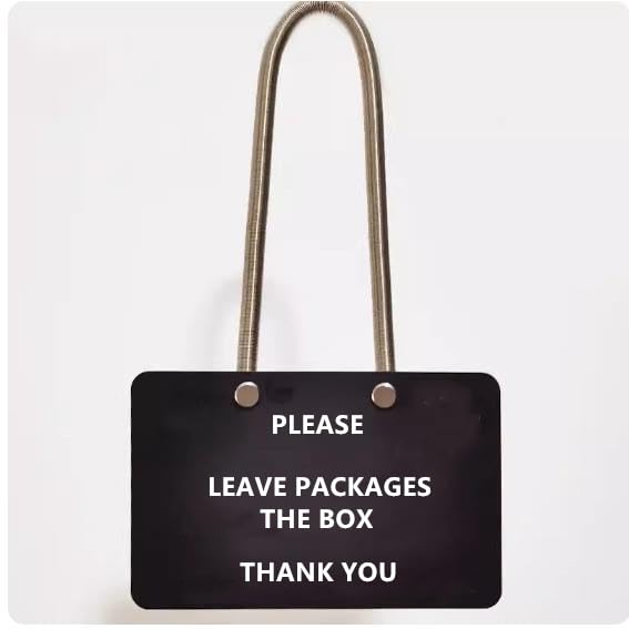 Please leave packages in the box signs solid aluminum package delivery decor (BLACK)