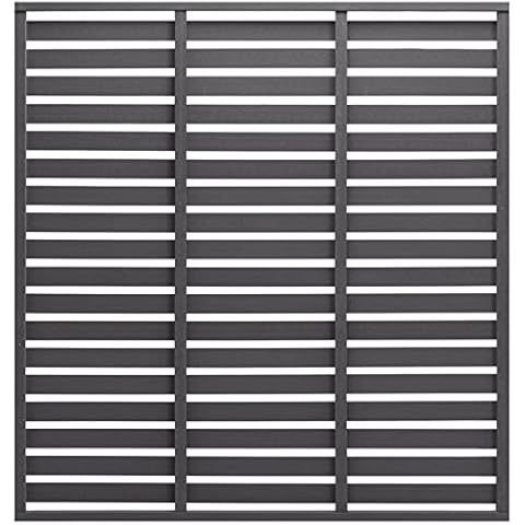 Tidyard Garden Fence WPC Fence Panel Set Garden Barrier Residential Fence Composite Panel Fence Boards WPC 180x180 cm Grey Cover