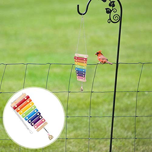 TOYANDONA Brinquedo de galinha xilofone de madeira, vegetais de galinha, espeto, suporte de frutas,