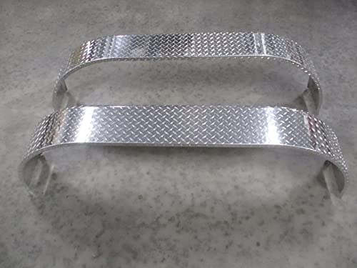 (2) Tandem Aluminum Diamond Tread Plate Cargo Trailer Fenders 72\" L 20\" H 10\" W