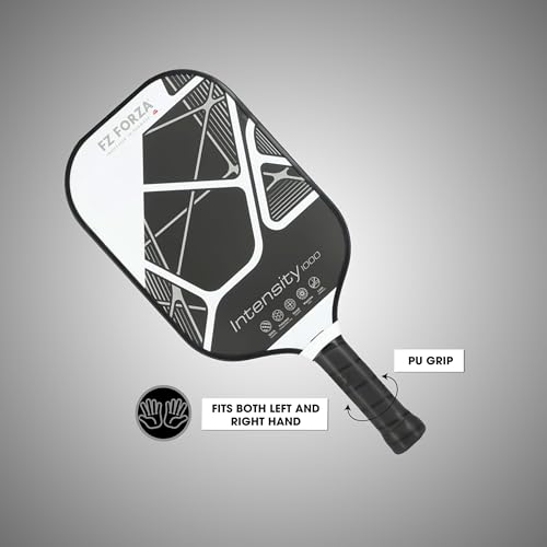FZ Forza Intensity 1000 Pickleball Paddle - 14mm Frosted Graphite Surface, PP Honeycomb Core, Elongated Design, Lightweight 220-230g, PU Grip, Black 5 41Zk3dlhOcL