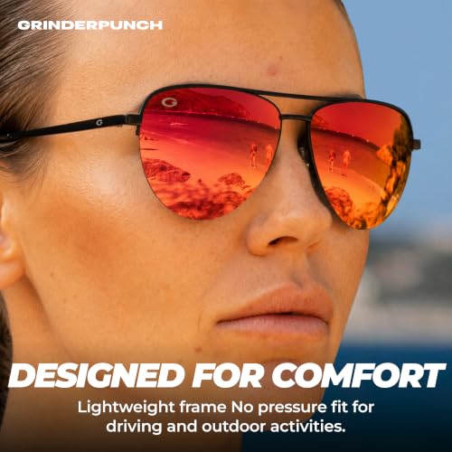 Image of grinderPUNCH Polarized Aviator Sunglasses Men Women 70s Retro Costume UV400 | Polarized UV400 Aviator, 70s Retro Gold Metal Frame, Classic Pilot Style, Costume and Fashion, for Men and Women