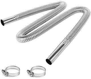 Taicols 59-inch Diesel Engine Heater Exhaust Pipe 1 "Inner Diameter Flexible Exhaust Pipe Stainless Steel clamp Bracket Exhaust Hose Portable Heater kit (59)