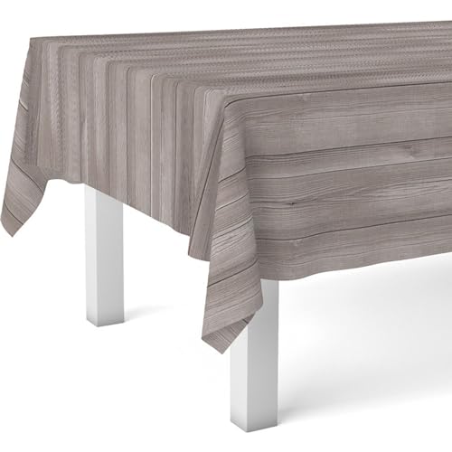 ECOMMERC3 Wachstuchtischdecke abwaschbar rund 140 cm Wood Braun – Ansicht 2