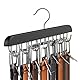 Gürtelhalter Kleiderschrank,1 Packung Gürtel Aufbewahrung 360°Drehbar Holz Krawattenhalter Gürtelbügel mit 14 Haken Kleiderbügel Haken für Schals,Krawatten,Gürtel,Schrank-Organizer
