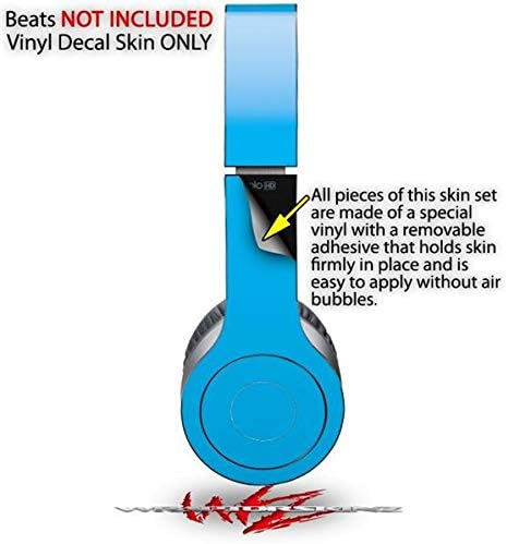 Skin Decal Wrap Works with Original Beats Solo HD Headphones Solids Collection Blue Neon Skin Only (Headphones NOT Included)