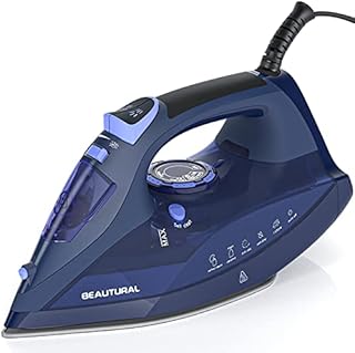 BEAUTURAL Steam Iron for Clothes with Precision Thermostat Dial, Ceramic Coated Soleplate, 3-Way