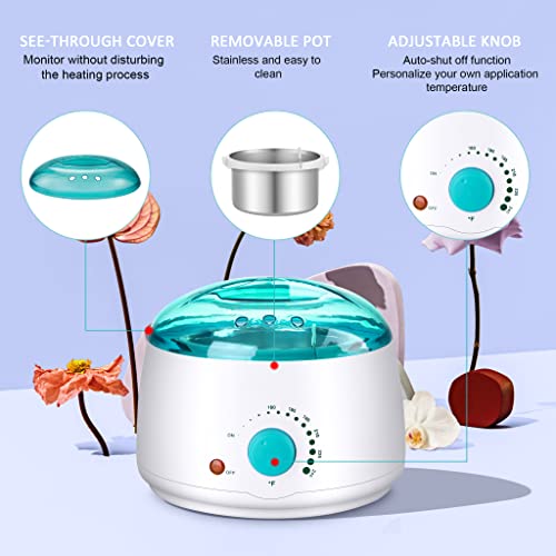 Waxing Kit, Wax Kit For Coarse Hair Removal, Hard Wax Warmer Kit With 4 Bags Hard Wax Beads For Full Body, Face, Brazilian Bikini, Leg Waxing #TOP2