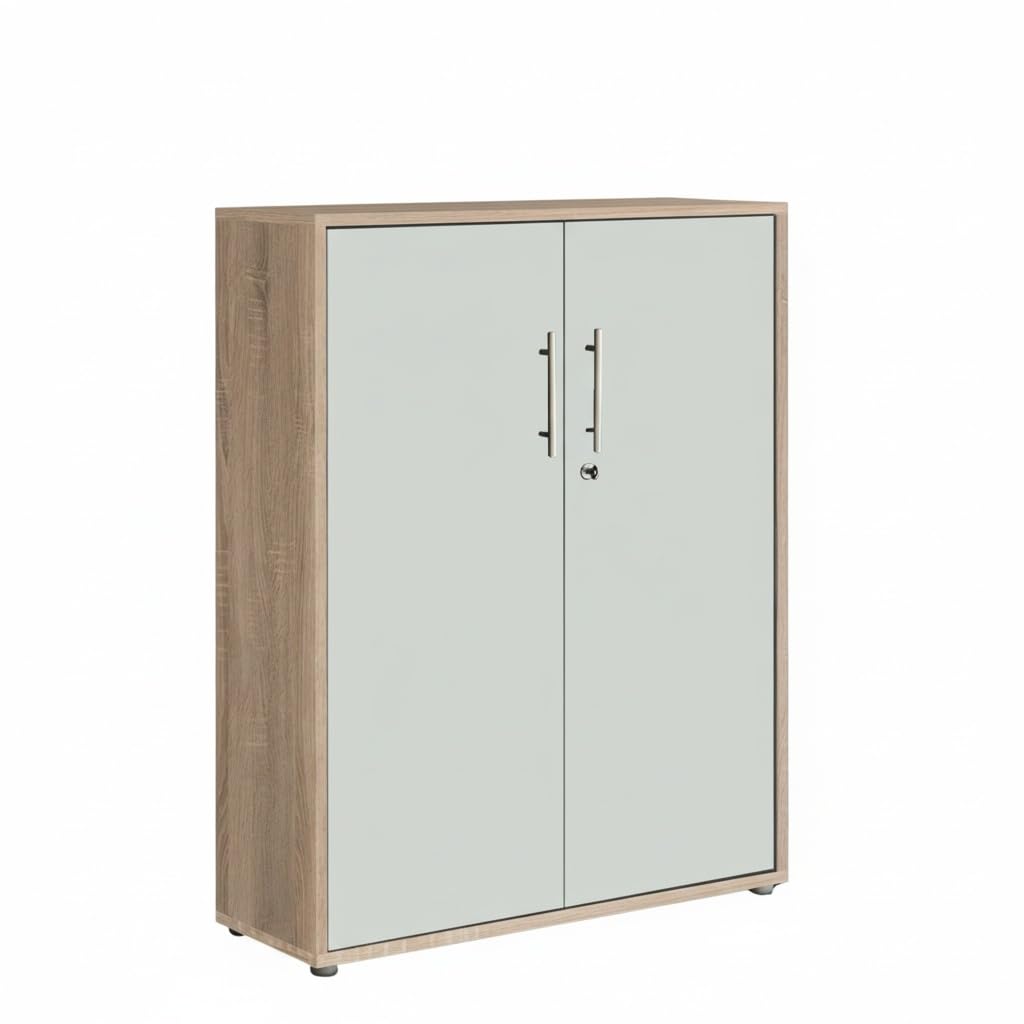 TABOR PRO Set 4 Eiche Sonoma weiß matt Büromöbel Arbeitszimmer Büro