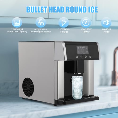 Fabricadora de hielo de mostrador 2 en 1 acero inoxidable miniatura 2