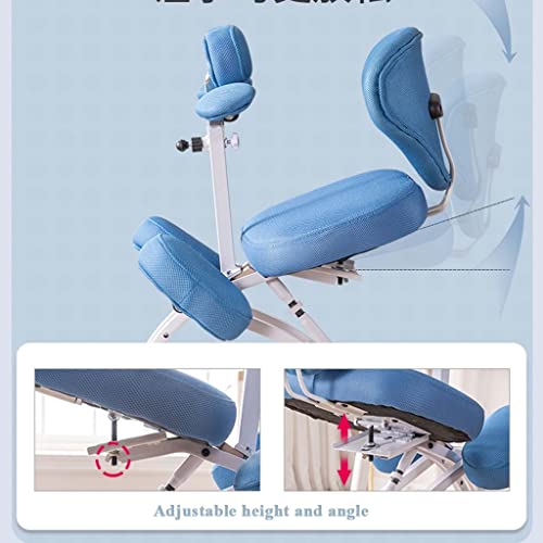 Kneeling Chair Ergonomic, Adjustable Height Kids Chair, For Home Study, Orthopedic Posture Stool,With Elbow Pads And Chest Protection Support (Color : Green) #TOP5