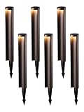 LEONLITE Low Voltage Pathway Lights, 5W 200LM 12-24V Wired LED Landscape Lighting for Yard Backyard Sidewalk, Waterproof Path Light, Die-Casted Aluminum, 3000K Warm White, Pack of 6