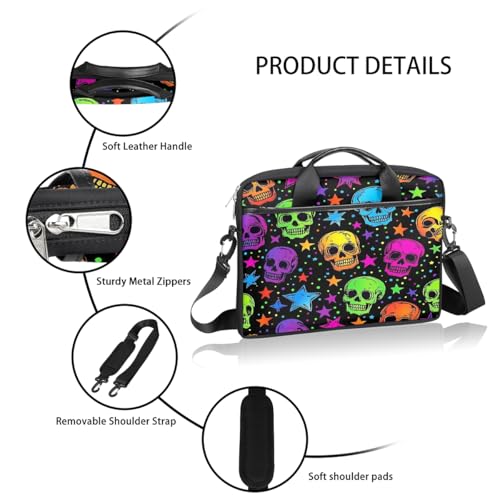 Colorful Stars Skull Maletín para Laptop 15 Pulgadas miniatura 4
