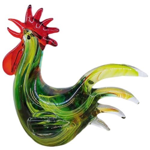 Statue de poulet de bureau en verre soufflé pour chasser la monotonie des espaces