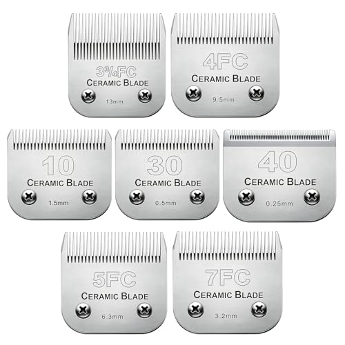 Dog Grooming Replacement Blades Compatible with Andis Oster and Wahl Clippers (7pack)