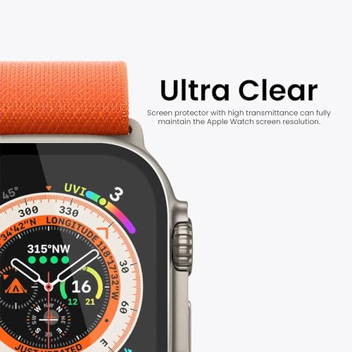 Image of Full Glue Tempered Glass for Apple Watch Ultra 2 / Apple Watch Ultra Edge to Edge Full Screen Coverage with Easy Installation Kit