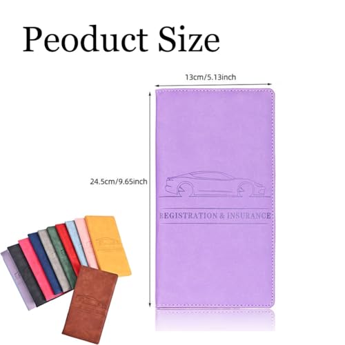 Stereover/Sakesfor Car Registration & Insurance Card Holder, Leather License and Registration Holder for Car, Vehicle Holders with Great Size for Auto License Document Truck Motorcycle2