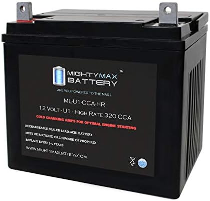 Mighty Max Battery ML-U1-CCAHR 12V 320CCA Battery for JohnDeere X320 300CCA Lawn Mower