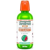 TheraBreath Kids Organic Wacky Watermelon Mouthwash with Fluoride, Anticavity, Dentist Formulated, 16 Fl Oz