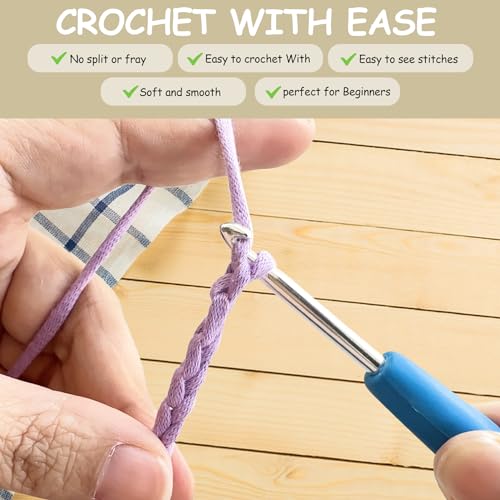 Chunky Yarn for Crochet,Cotton Yarn Thick Wool for Crochet 3x50g Crochet Yarn for Beginners Amigurumi Yarn with 4mm Crochet Hook,Easy Crochet Starter Kit (Gray) - Image 3
