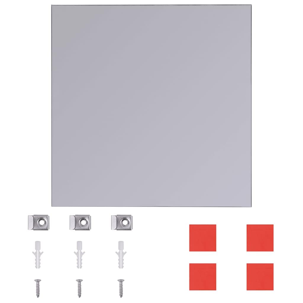 SYDE Specchio senza cornice, 8 pezzi, vetro, 20,5 cm | Decorativi per bagno e soggiorno, include ganci in acciaio inox, adesivi e viti
